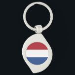 Nederländerna Flagga Swirl Silverfärgad Nyckelring<br><div class="desc">Patriotic flagga of Netherlands.</div>