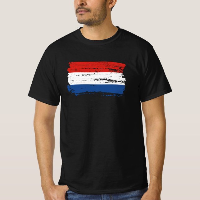 Nederländerna Flagga T Shirt (Framsida)