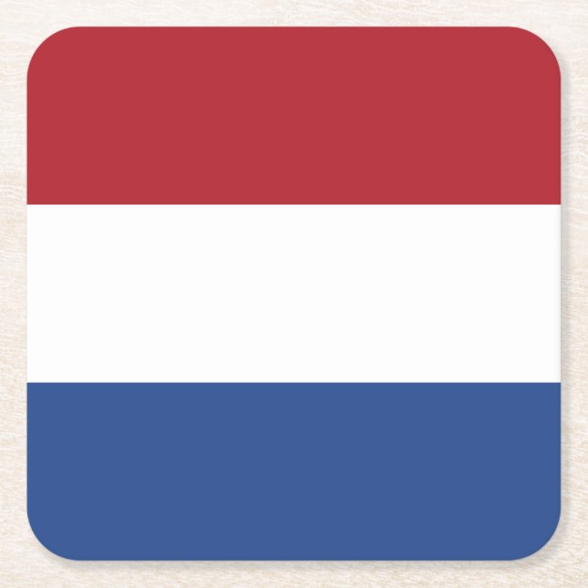 Nederländerna Flagga Underlägg Papper Kvadrat (Framsidan)