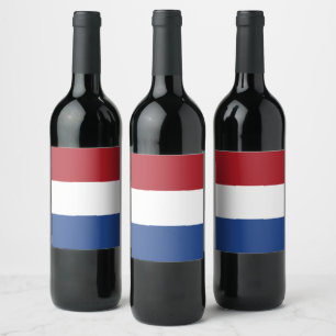 Nederländerna flagga vinflaska etikett
