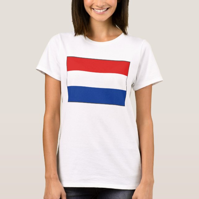 Nederländerna Flagga x Karta T-Shirt (Framsida)