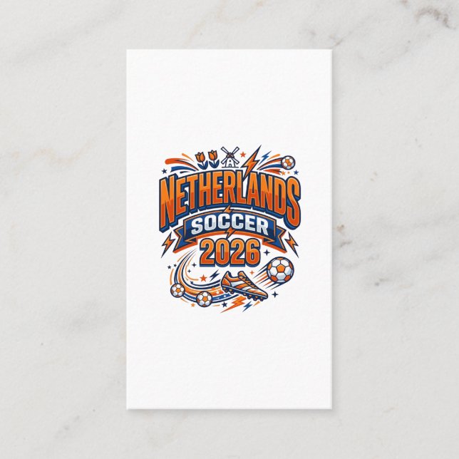 Nederländerna Fotboll 2026 Fotboll Bold Land Typog Visitkort (Framsida)