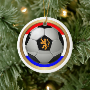 Nederländerna Fotboll Boll Sporter Julgransprydnad Keramik
