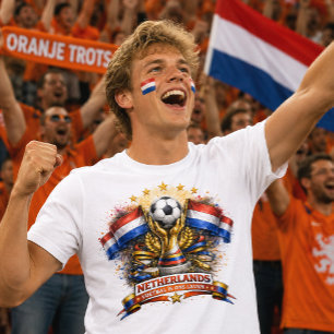 Nederländerna Fotbollsfan Nederländsk Fotboll Värl T Shirt