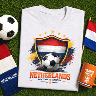 Nederländerna Fotbollsfan Nederländsk Fotboll Värl T Shirt
