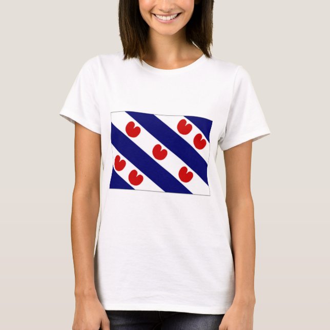 Nederländerna Friesland flagga Tee Shirt (Framsida)