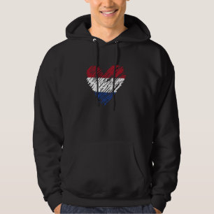 Nederländerna Heart Dutch Flagga Patriotic Manar W Hoodie