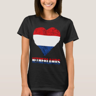 Nederländerna Heart Dutch Pride Netherlands Flagga T Shirt