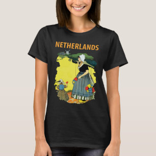 Nederländerna Holländsk Tulpanträdgård Resa T-Shir T Shirt