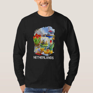 Nederländerna Holländska Symboler Kanaler Tulpaner T Shirt