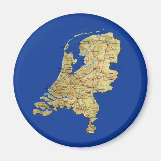 Nederländerna Karta Magnet (Framsidan)