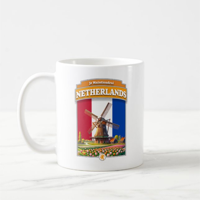 Nederländerna Kvarn och tulpaner Kaffemugg (Vänster)