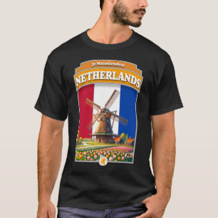 Nederländerna Kvarn och tulpaner T Shirt