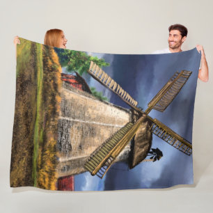 Nederländerna Landcape Kvarn Fleece Blanket Gift