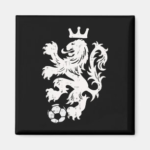 Nederländerna Lejon Nederländsk Orange Fotbollsfan Magnet
