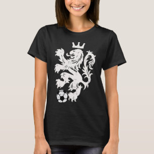 Nederländerna Lejon Nederländsk Orange Fotbollsfan T Shirt