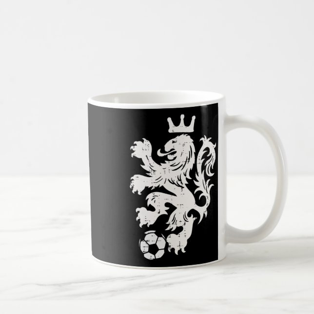 Nederländerna Lejon Nederländska Orange Fotbollsfa Kaffemugg (Höger)