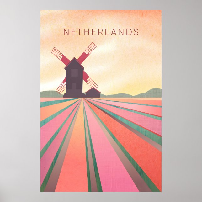 Nederländerna Minimalistisk Resaaffisch Poster (Framsidan)