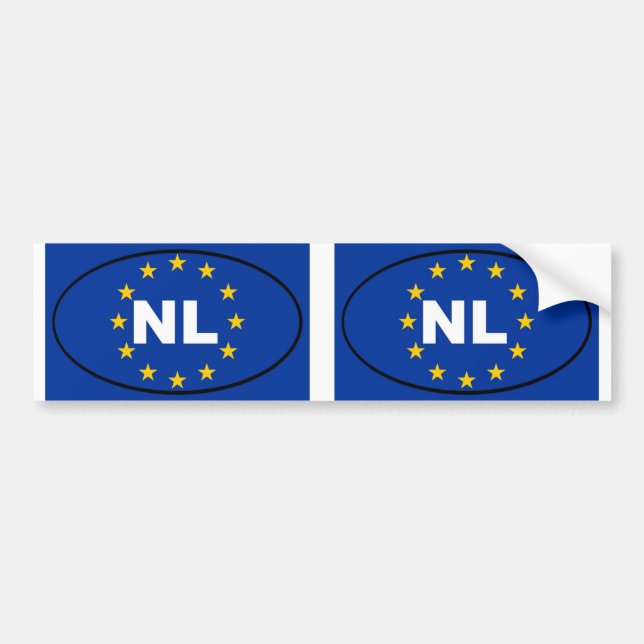 Nederländerna NL Europeiska unionen oval Bildekal (Framsidan)