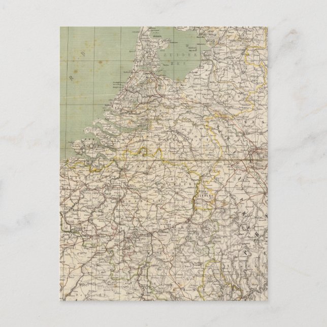 Nederländerna och Belgien Atlas Karta Vykort (Framsida)