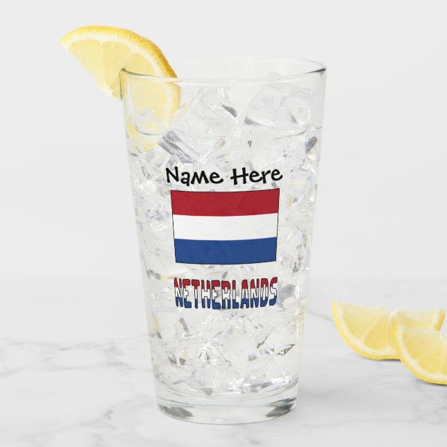 Nederländerna och Nederländernas flagg Personlig  Glaskopp (Framsida Ice)