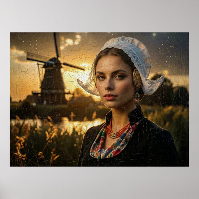 Nederländerna - Oljemålning - AI Poster (Framsidan)