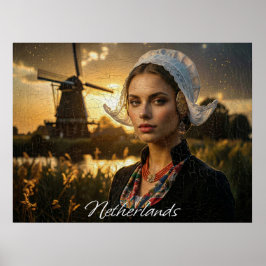 NEDERLÄNDERNA - OLJEMÅLNING - AI POSTER