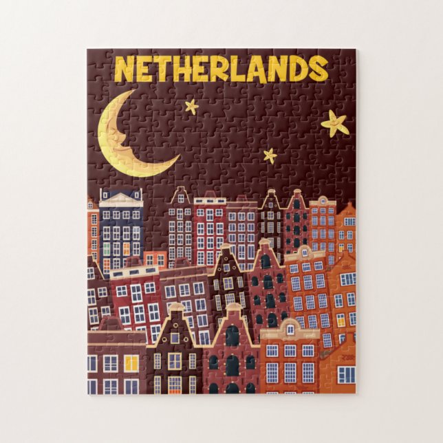 Nederländerna på natten pussel (Vertikal)