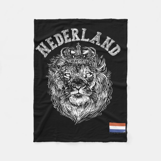 Nederländerna Reto Nederländerna Lejon Holland Hol Fleecefilt (Framsidan)