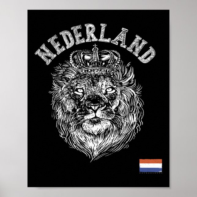 Nederländerna Reto Nederländerna Lejon Holland Hol Poster (Framsidan)