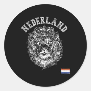 Nederländerna Reto Nederländerna Lejon Holland Hol Runt Klistermärke