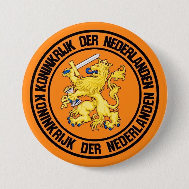 Nederländerna Rund emblem Knapp (Framsida)