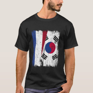 Nederländerna Sydkorea Halv Flagga Nederländska Sy T Shirt