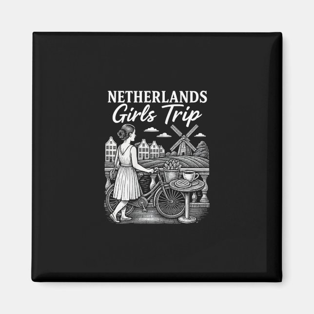 Nederländerna Tjejresa Nederländerna Resa Semester Magnet (Framsidan)