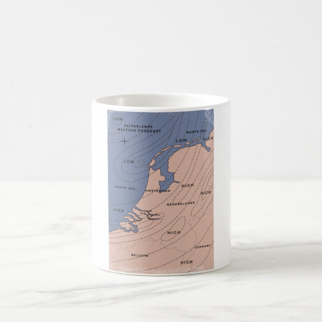 Nederländerna Väderprognos karta Kaffemugg (Center)