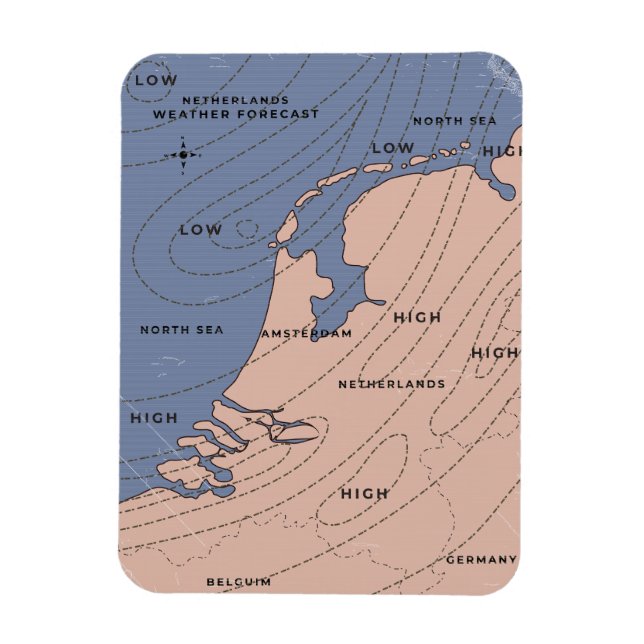 Nederländerna Väderprognos Magnet (Vertikal)