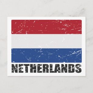 Nederländerna Vintage Flagga Vykort