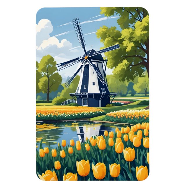 Nederländerna Windmills Magnet (Vertikal)