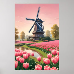 Nederländerna Windmills Poster