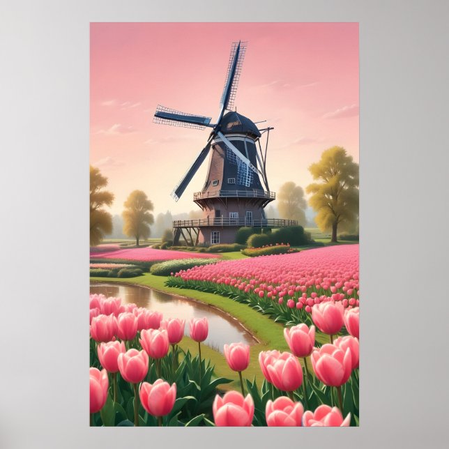 Nederländerna Windmills Poster (Framsidan)