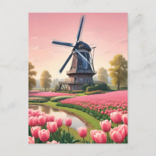 Nederländerna Windmills Vykort