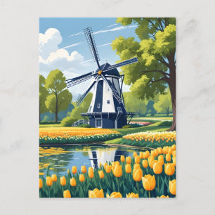 Nederländerna Windmills Vykort