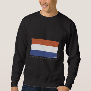 Nederländernas flagga med nederländsk text lång ärmad tröja