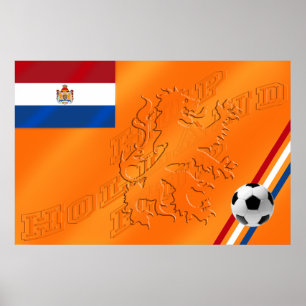 Nederländernas Lejona Hup Holland Hup flagga 2014 Poster