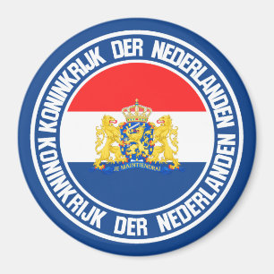 Nederländernas Round Emblem Magnet