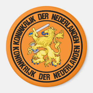 Nederländernas Round Emblem Magnet