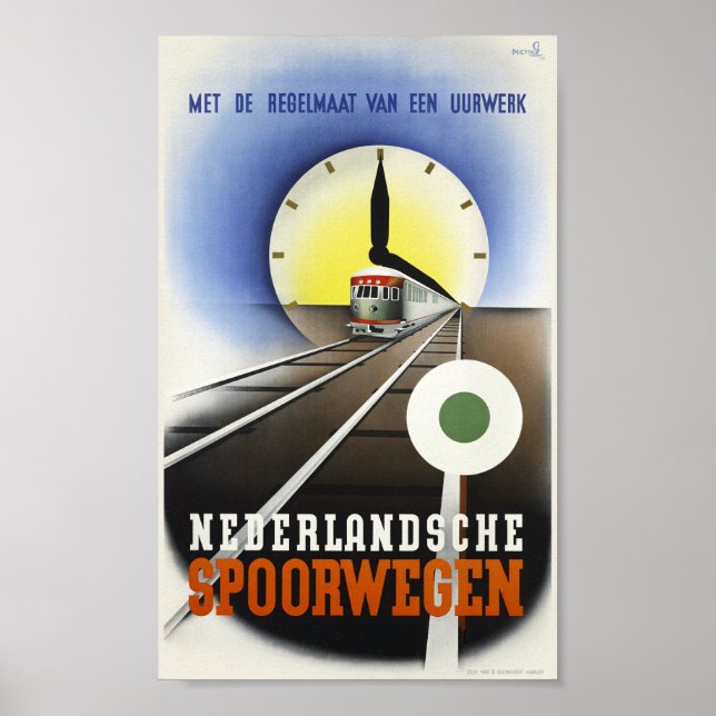 Nederlandsche Spoorwegen Vintage affisch 1939 (Framsidan)