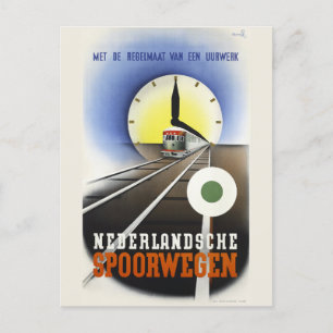 Nederlandsche Spoorwegen Vintage affisch 1939 Vykort