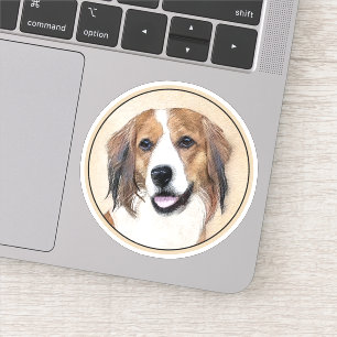 Nederlandse Kooikerhondje-målning - hundkonst Klistermärken