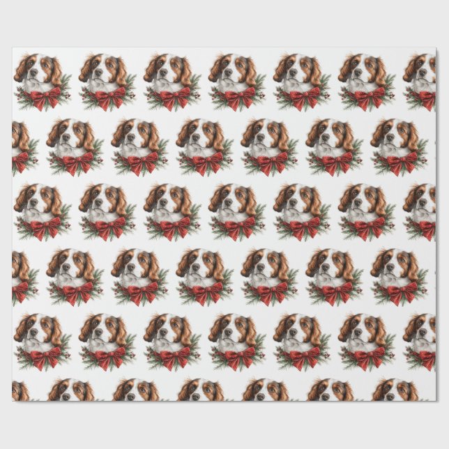 Nederlandse Kooikerhondje med julbåge Presentpapper (Platt)
